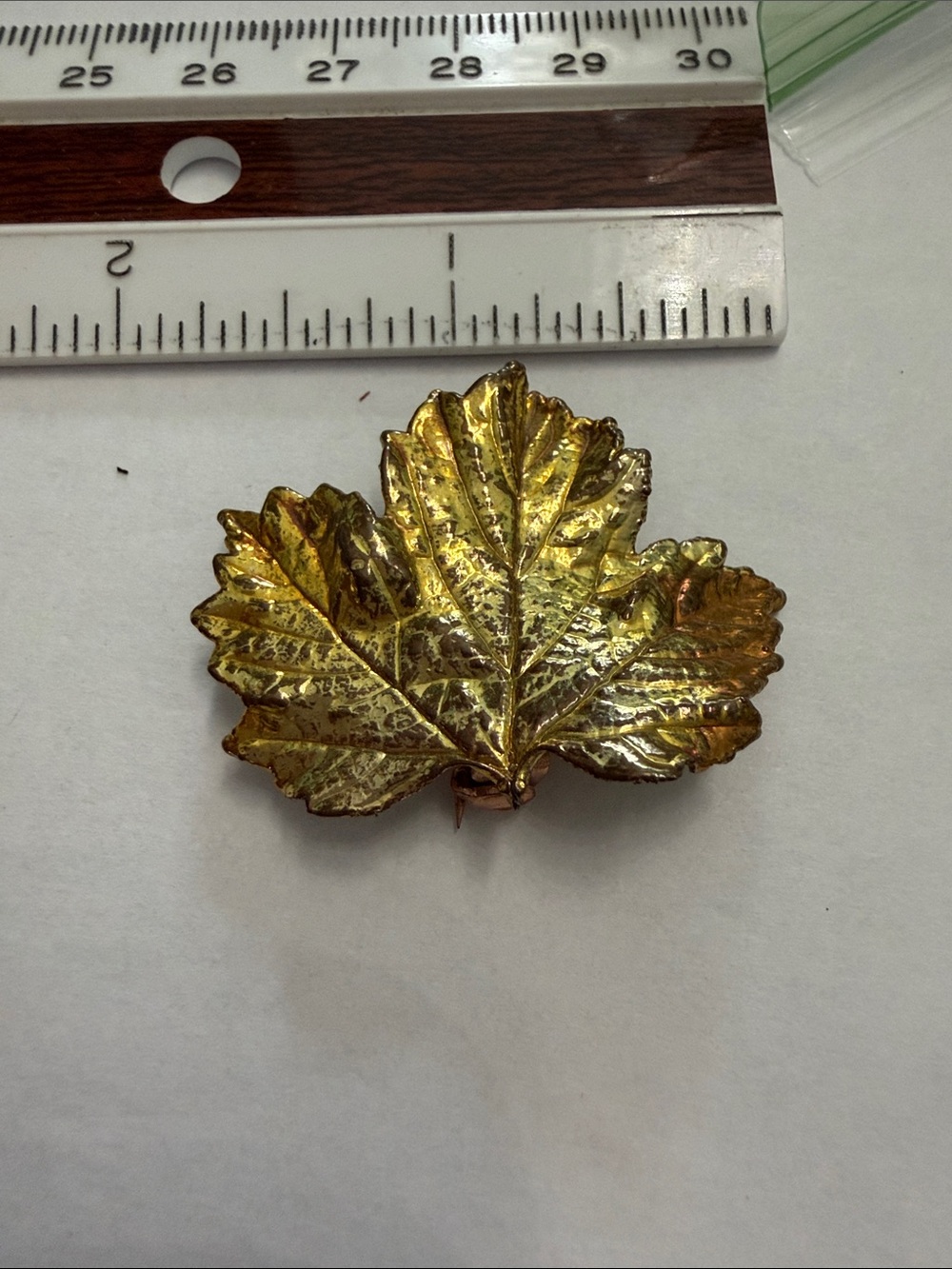 Vintage Gold-Tone Three-Leaf Maple Brooch